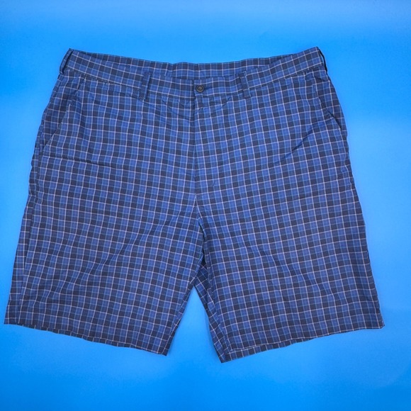 PGA Tour Other - PGA Tour Mens Blue Plaid Golf Shorts Size 40 Flat Front Performance Activewear